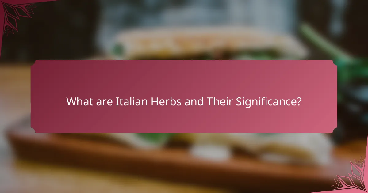 What are Italian Herbs and Their Significance?