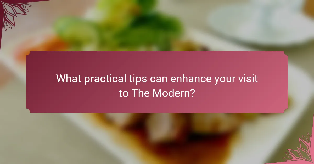 What practical tips can enhance your visit to The Modern?