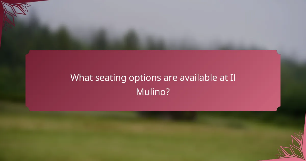 What seating options are available at Il Mulino?